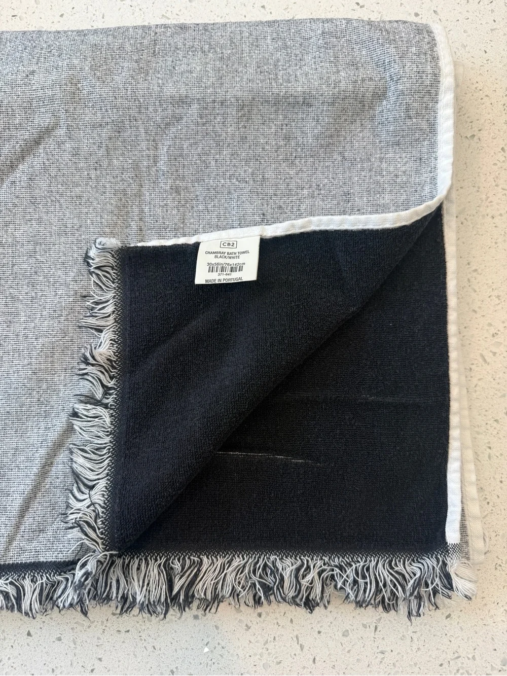 CB2 Chambray Bath Towels, Set of 4 + Hand Towel
